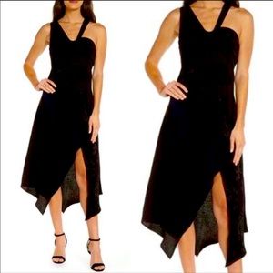 Harlen black and navy midi cocktail dress